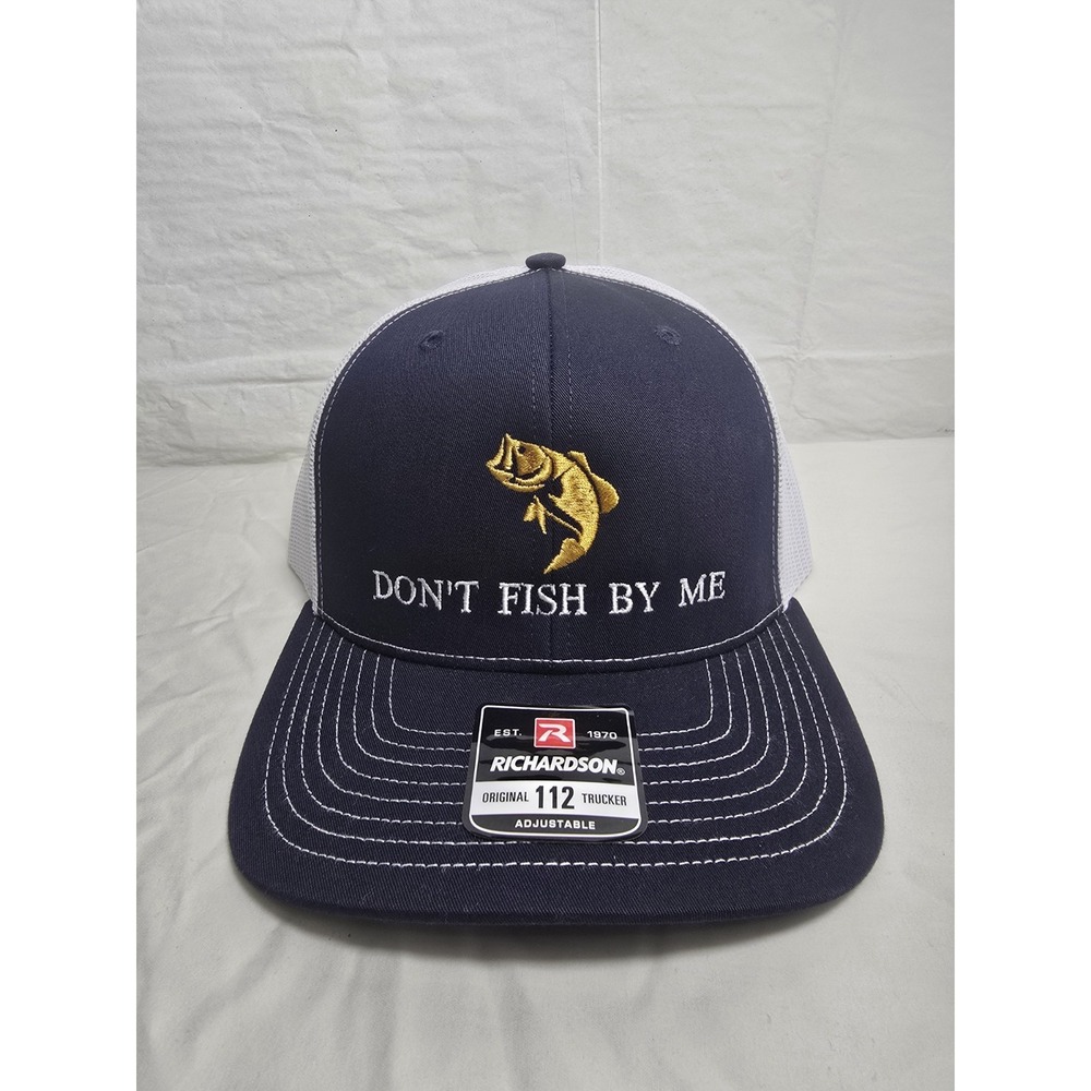 Richardson 112 Trucker Hat - "Don't Fish By Me"  Navy Blue-White